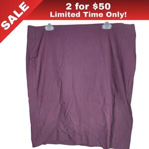 [Sale: 2 for $50!] ELLE Purple Pencil Skirt Size XL | Rich Plum | 0283